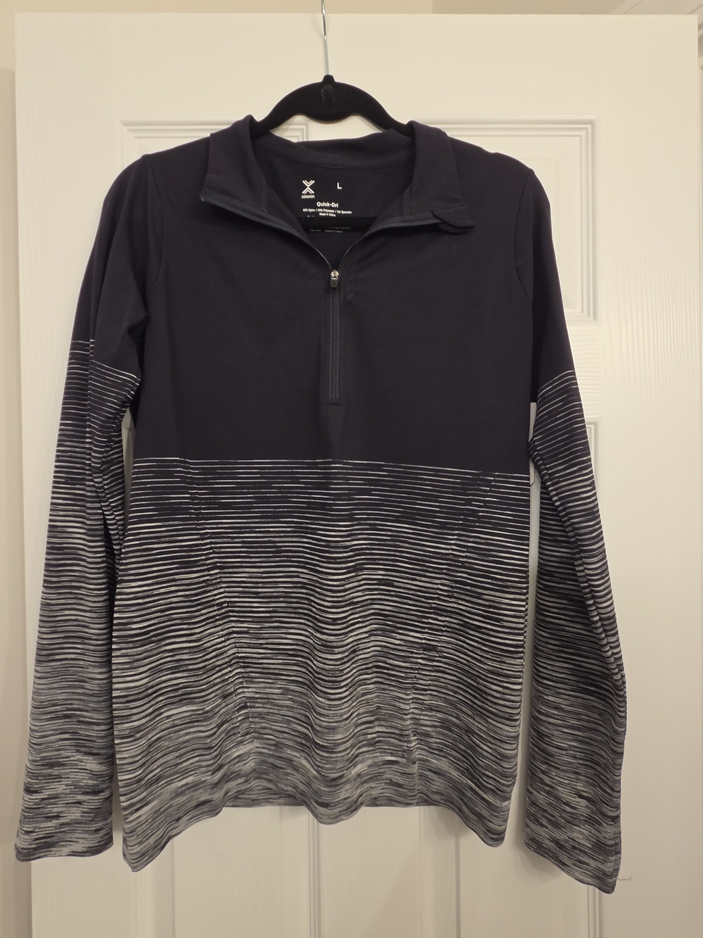 Xersion Active Half-Zip Pullover - Black & Heather Gray